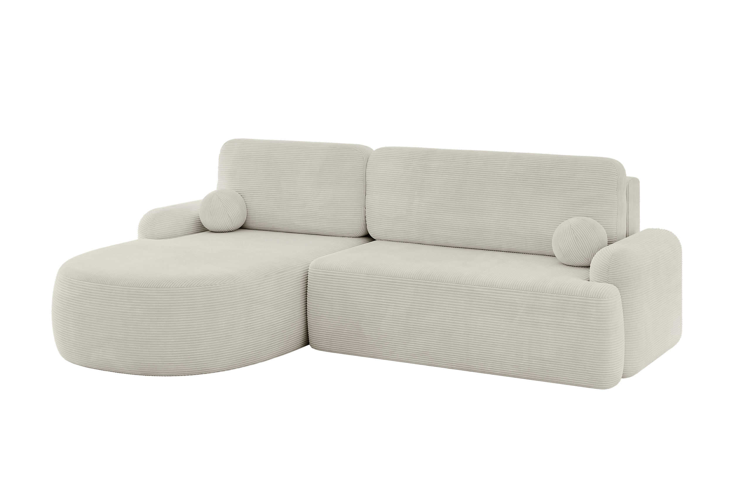 Ecksofa LIRA-L Cremeweiß - Poso 100