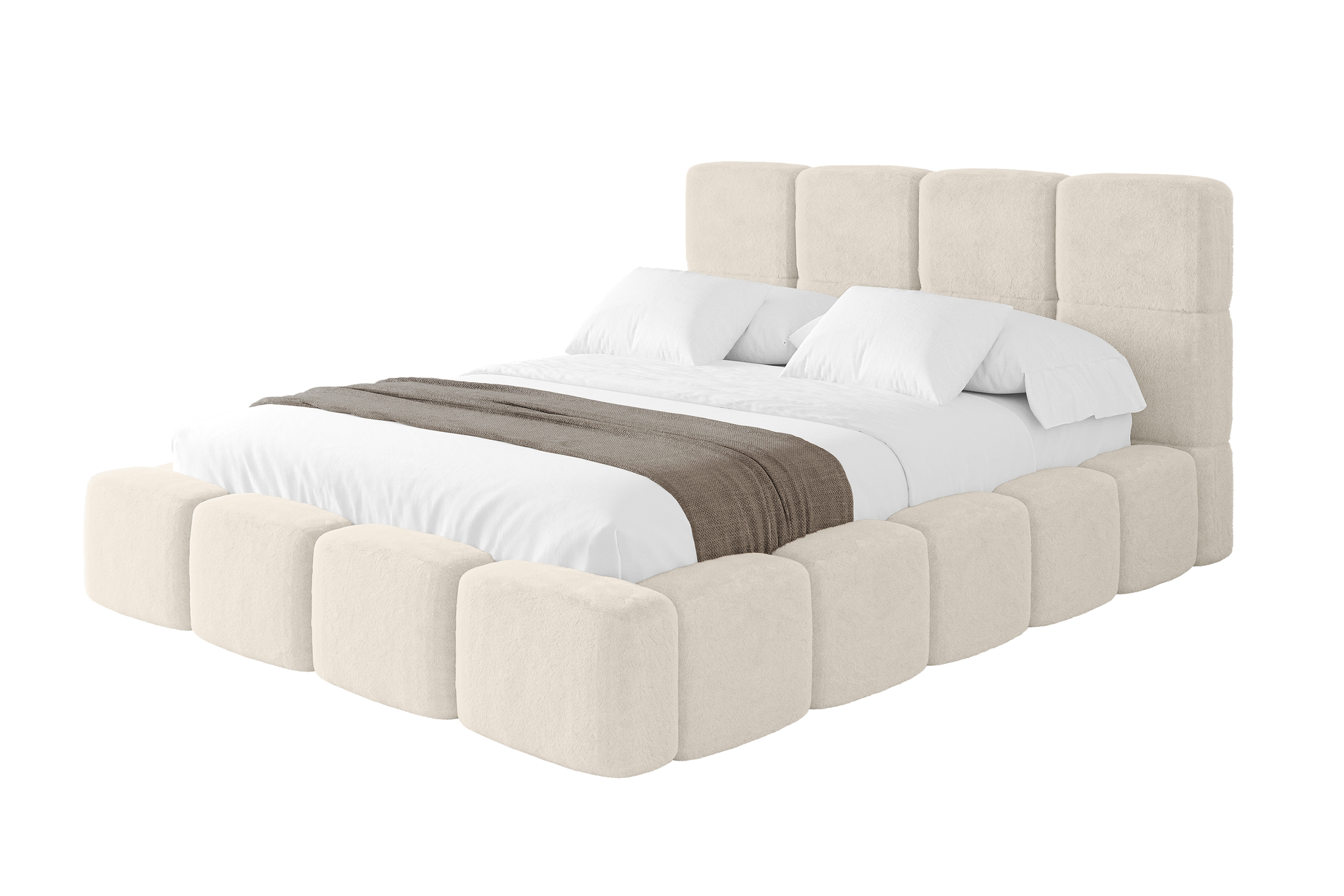 Polsterbett NATA 120x200 cm Hellbeige - Lapitt 23